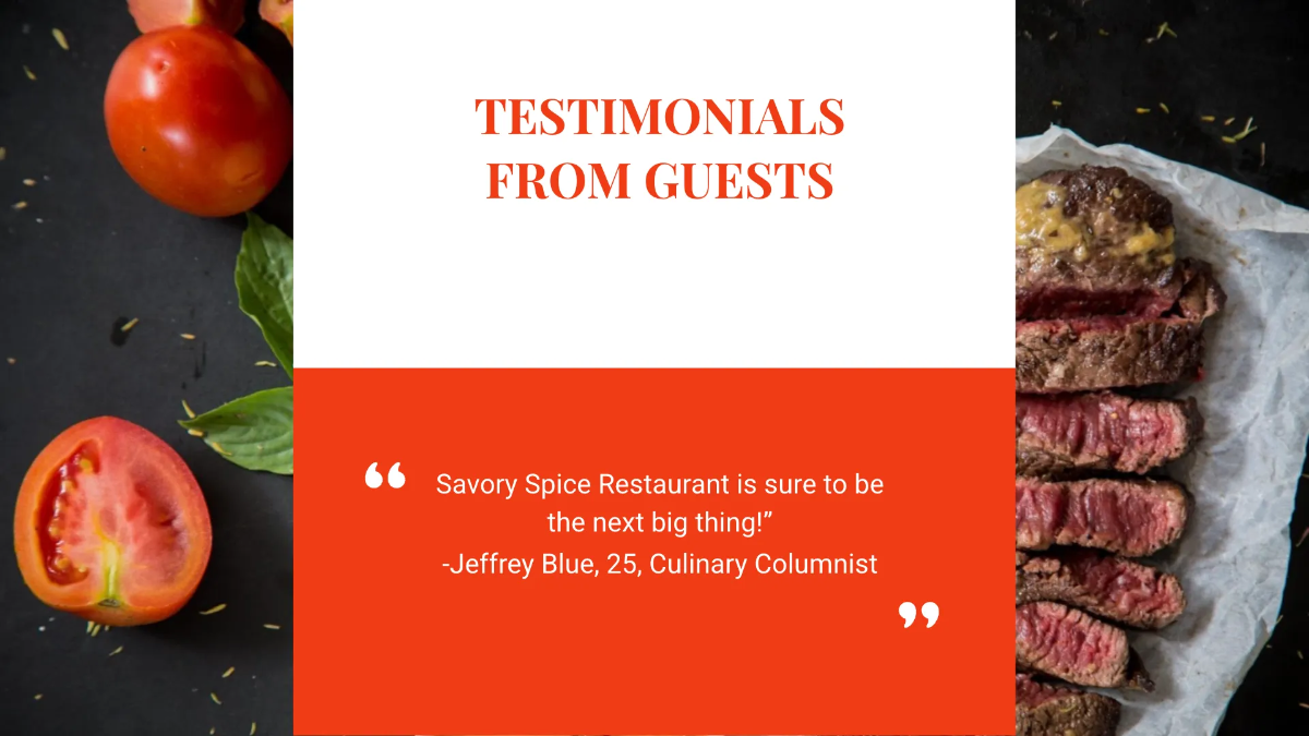 Free Simple Restaurant Presentation Template to Edit Online