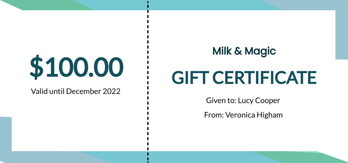 Free Shop Gift Certificate