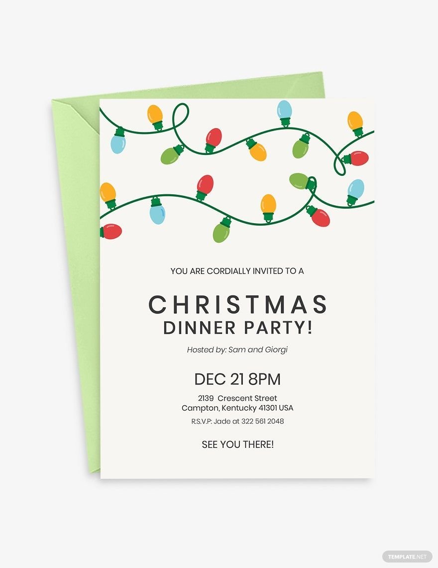 Christmas Dinner Party Invitation Template