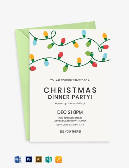 christmas dinner party invitation