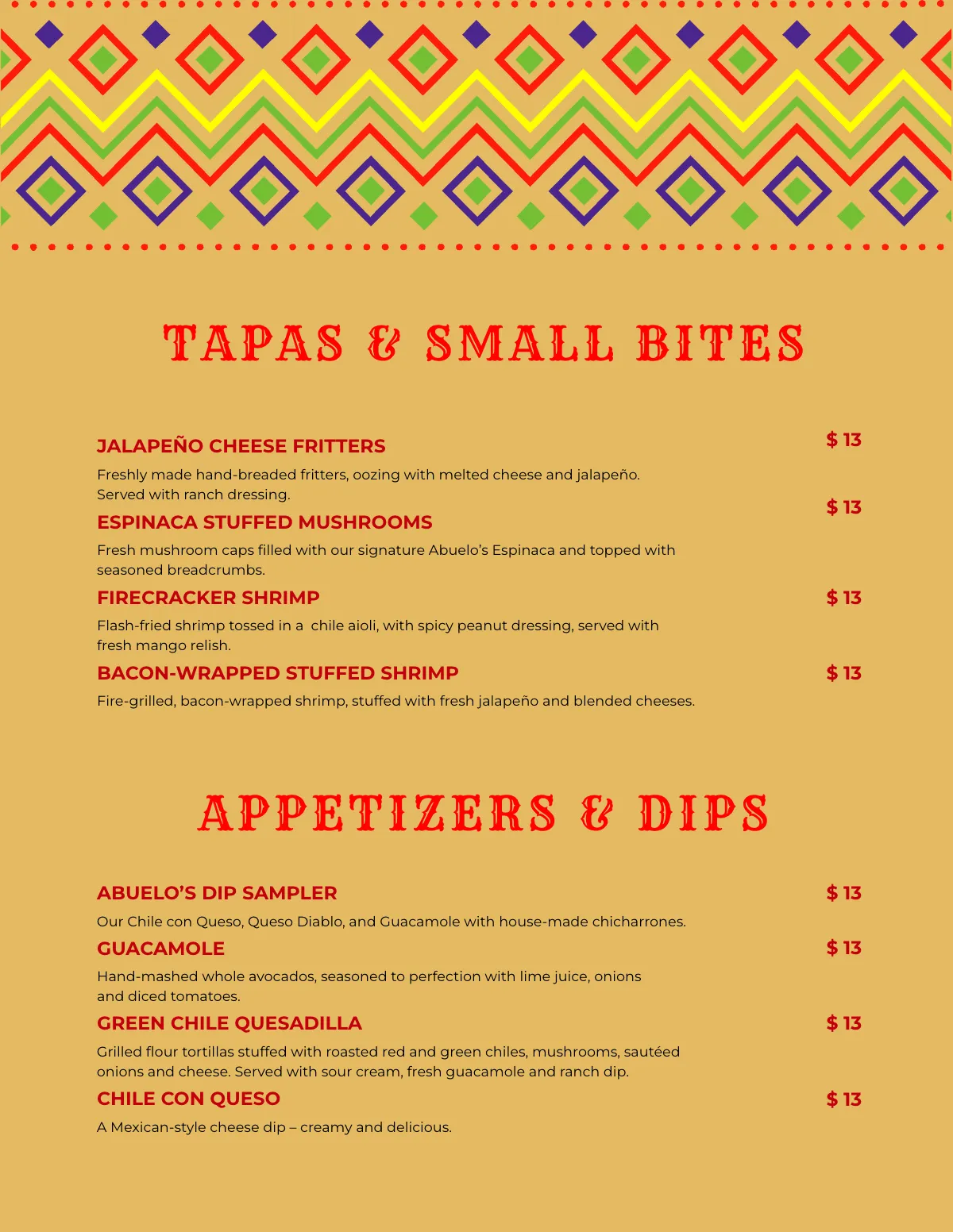 Free Mexican Restaurant Menu Template to Edit Online
