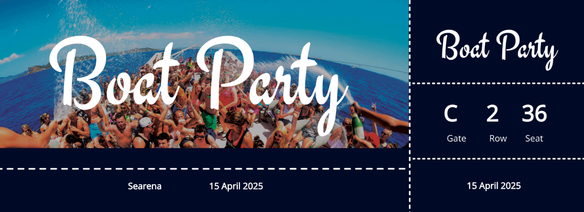 Boat Party Ticket Template