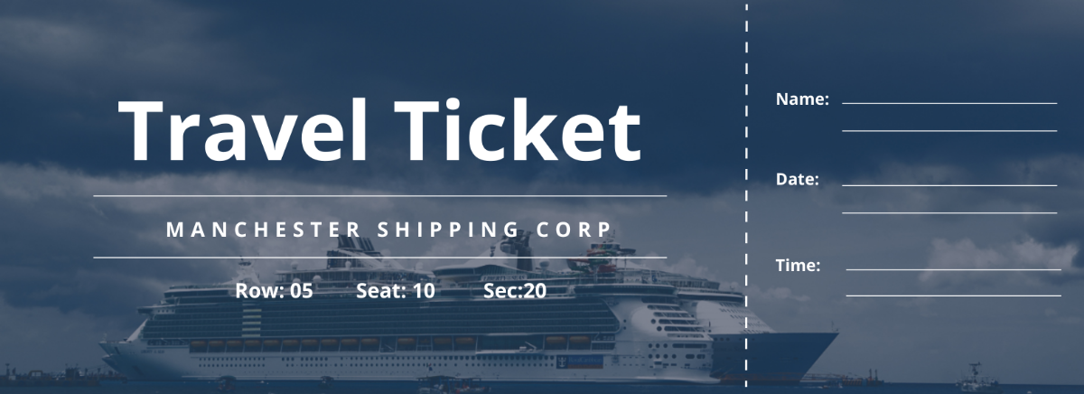 Travel Ticket Template - Edit Online & Download