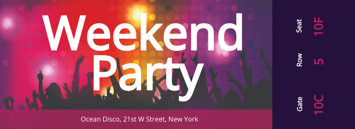Weekend Party Ticket Template