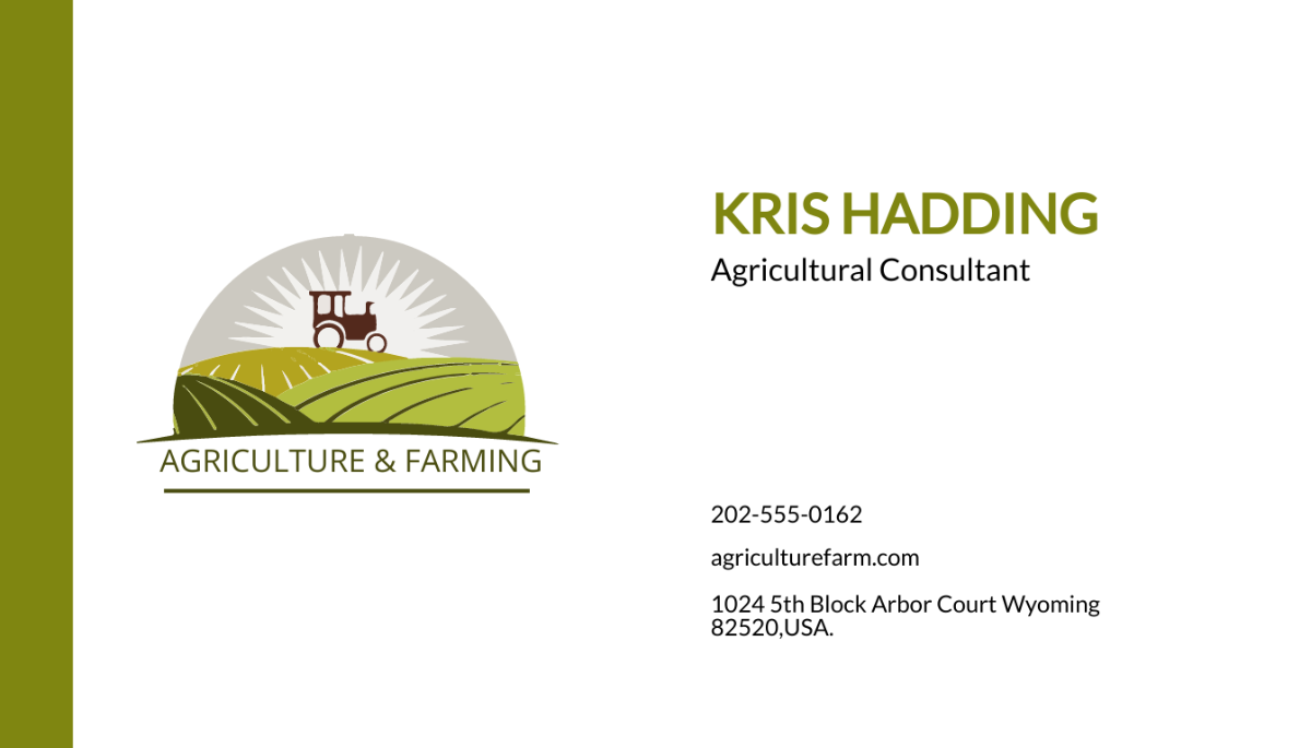 Farming Business Card Template