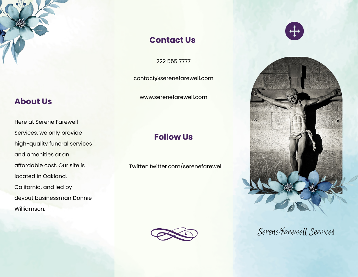 Catholic Funeral Home Tri-Fold Brochure Template - Edit Online & Download