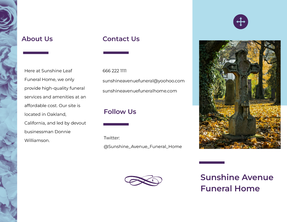 Free Catholic Funeral Home Tri-Fold Brochure Template