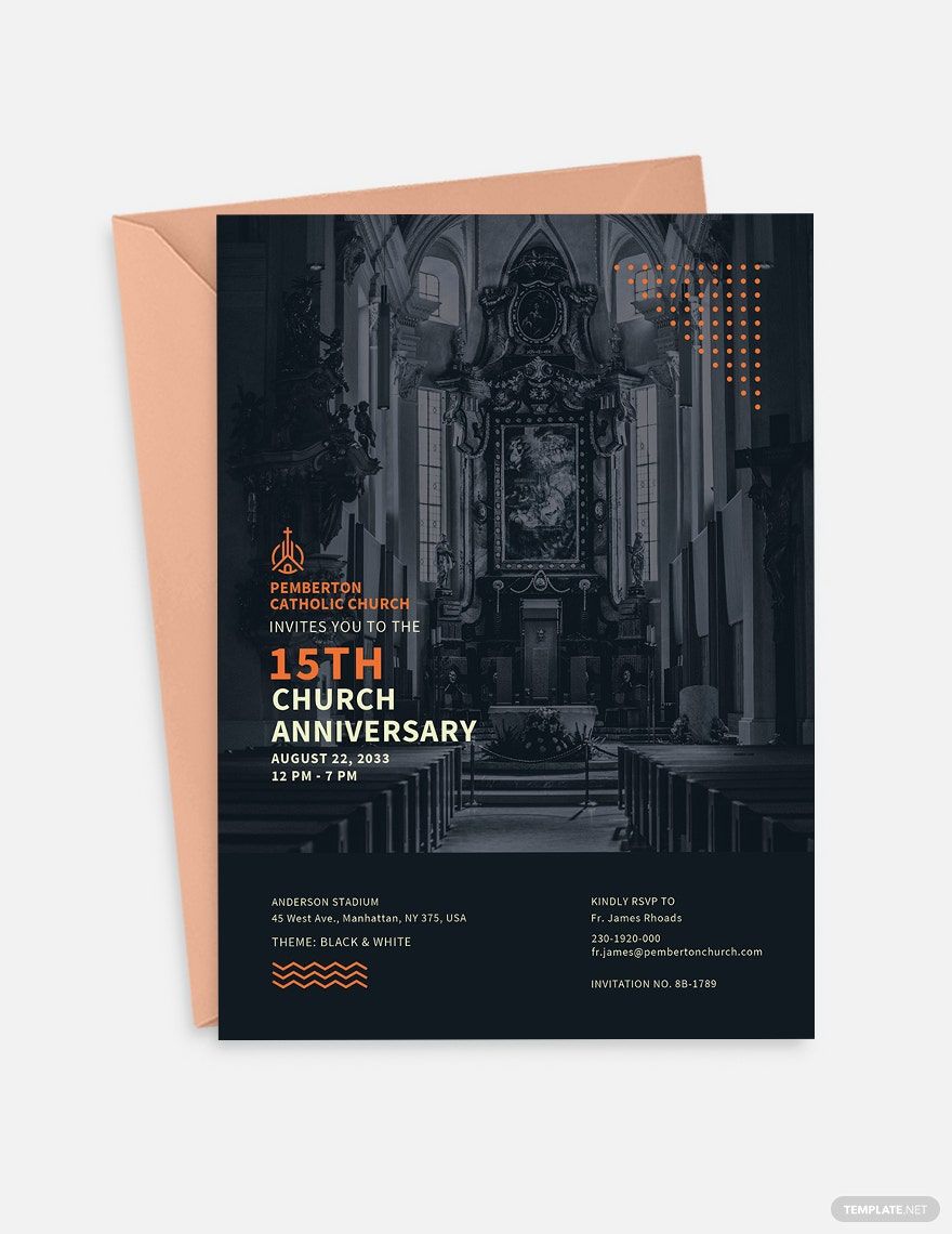 Modern Church Anniversary Invitation Template