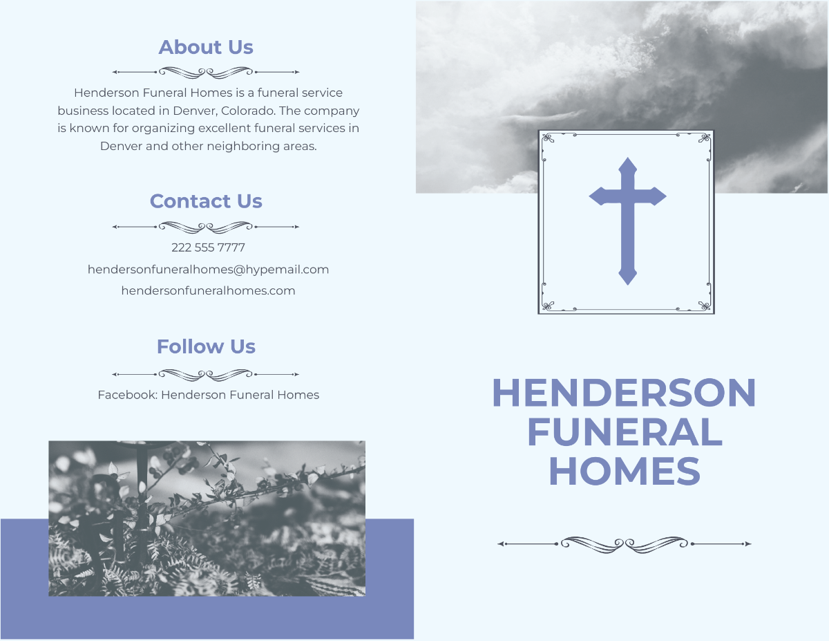 Editable Funeral Plan Bi-Fold Brochure Template - Edit Online & Download