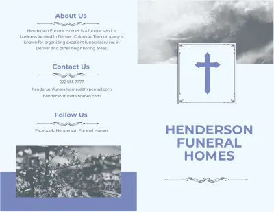 Free Editable Funeral Plan Bi-Fold Brochure Template to Edit Online