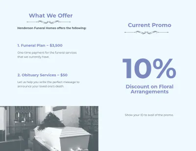 Free Editable Funeral Plan Bi-Fold Brochure Template to Edit Online