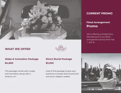 Free Floral Funeral Service Tri-Fold Brochure Template to Edit Online