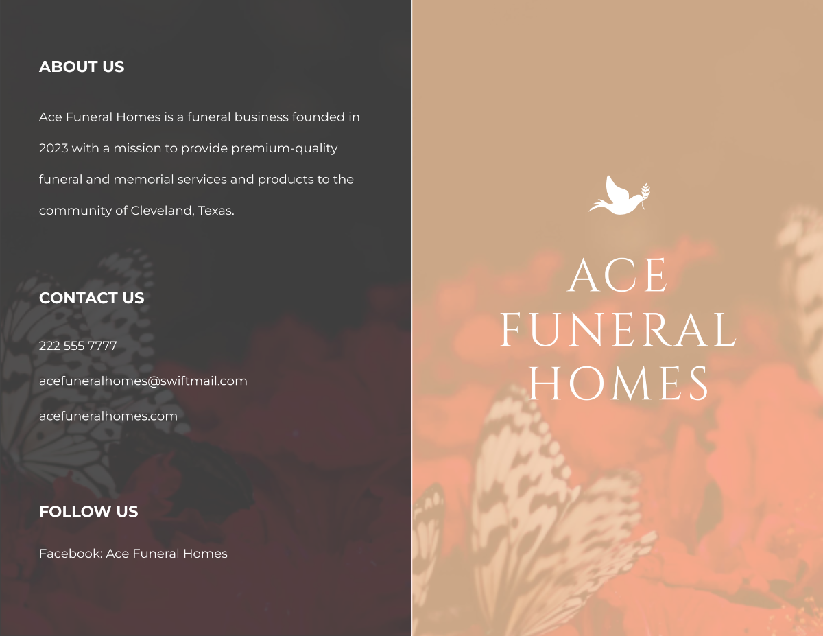 Funeral Pre Planning Bi-Fold Brochure Template - Edit Online & Download