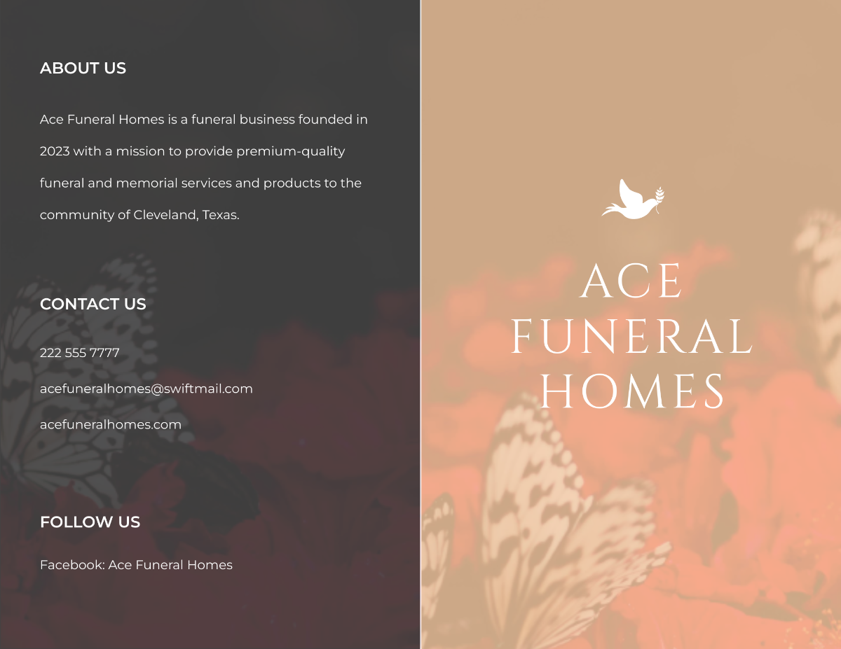 Funeral Pre Planning Bi-Fold Brochure Template