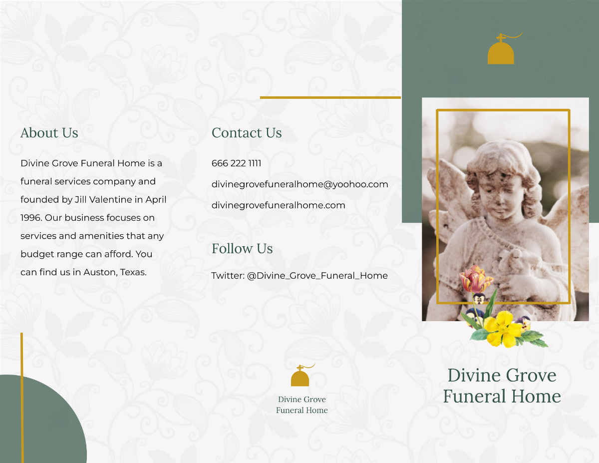 Free Funeral Services Tri-Fold Brochure Template