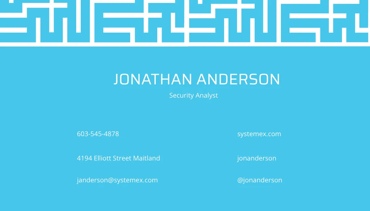 Free Maze Business Card Template to Edit Online