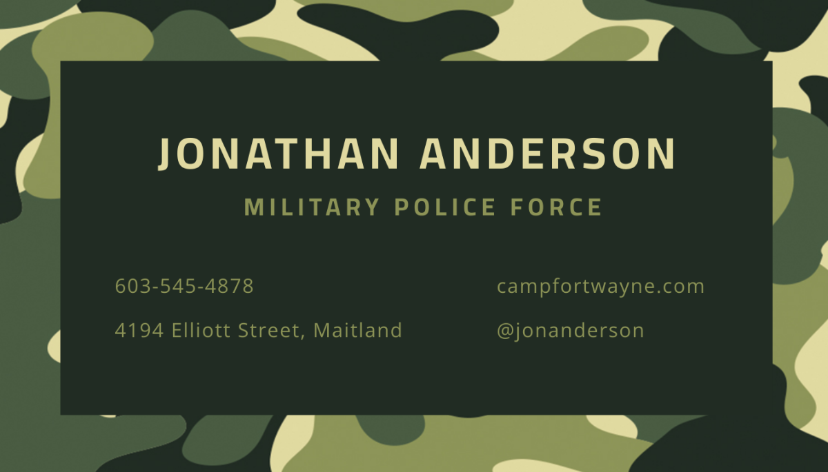 Military Business Card