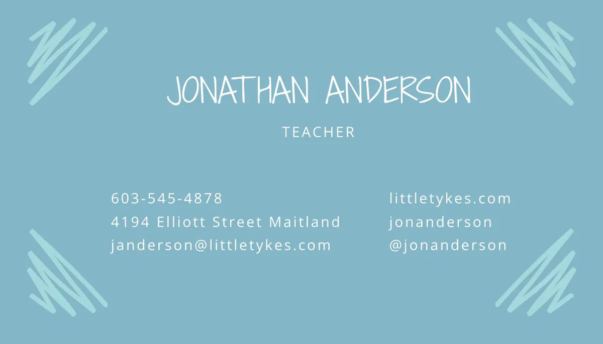 Free Preschool Business Card Template to Edit Online