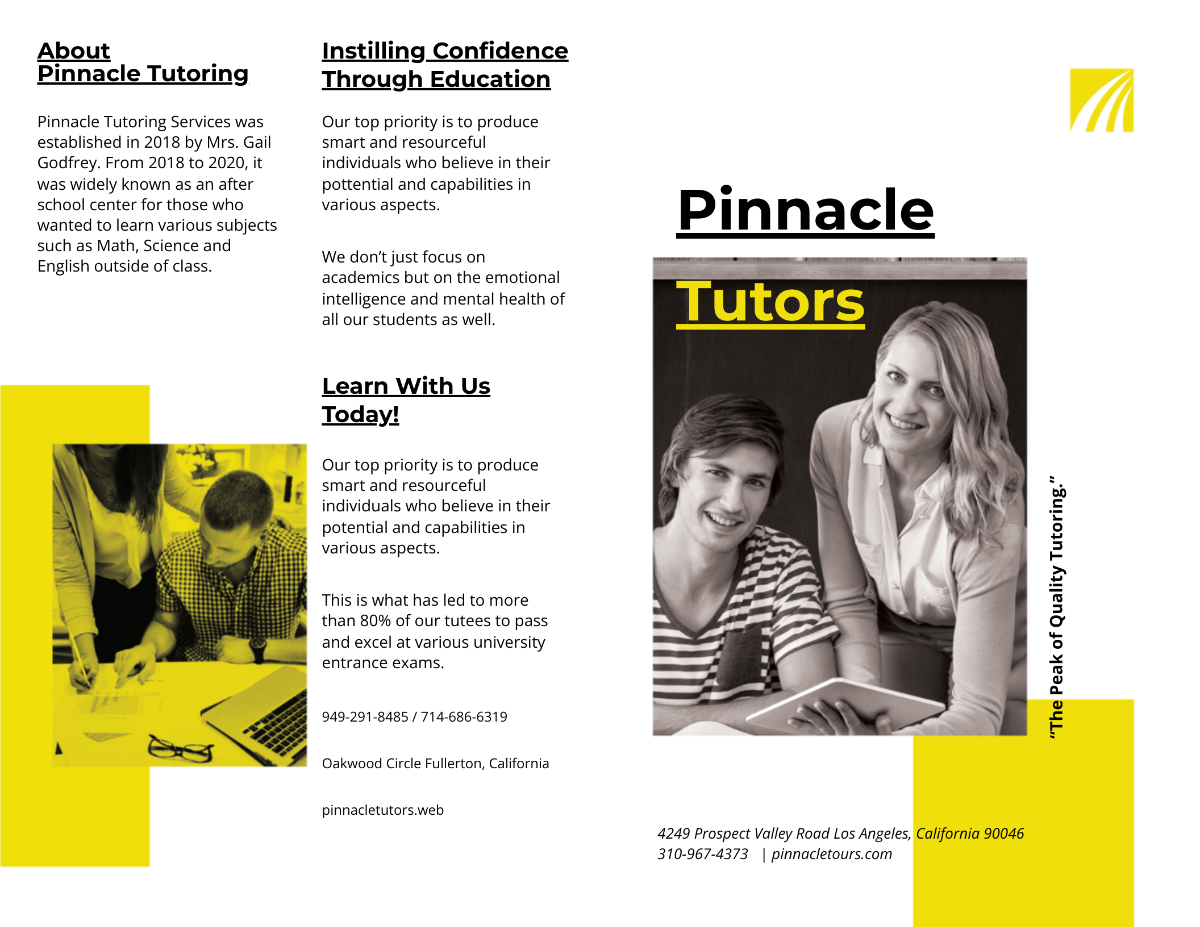 Tutoring School Bi-fold Brochure Template - Edit Online & Download