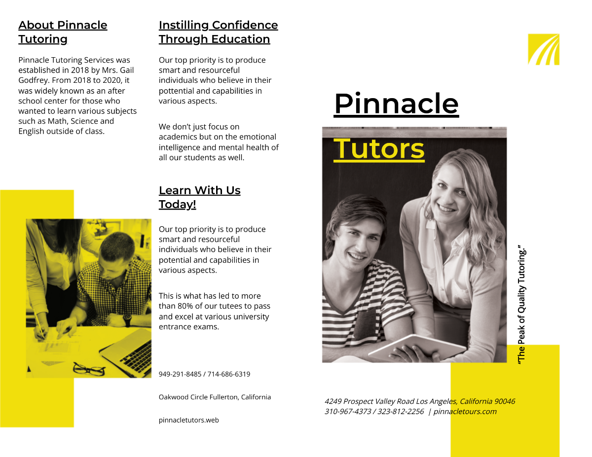 Tutoring School Bi-fold Brochure Template