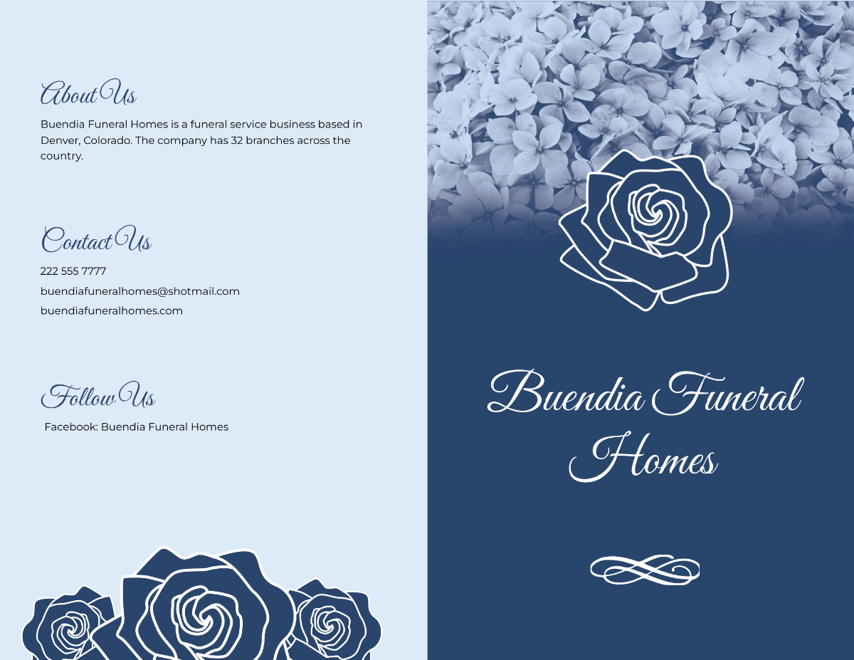 Printable Loving Memory Funeral Bi-Fold Brochure Template - Edit Online & Download