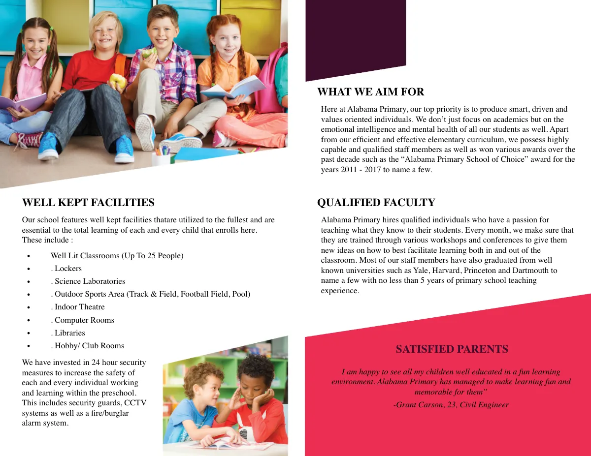 Free Alabama Primary Bi-Fold Brochure Template to Edit Online