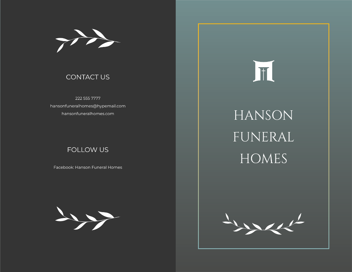 Blank Funeral Plan Bi-fold Brochure Template