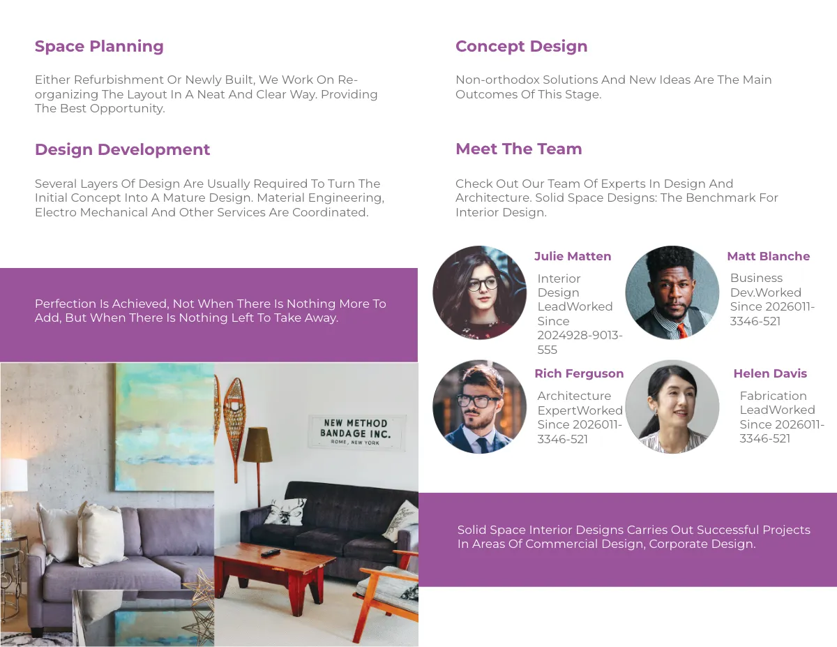 Free Bohemian Theme Interior Bi-fold Brochure Template to Edit Online