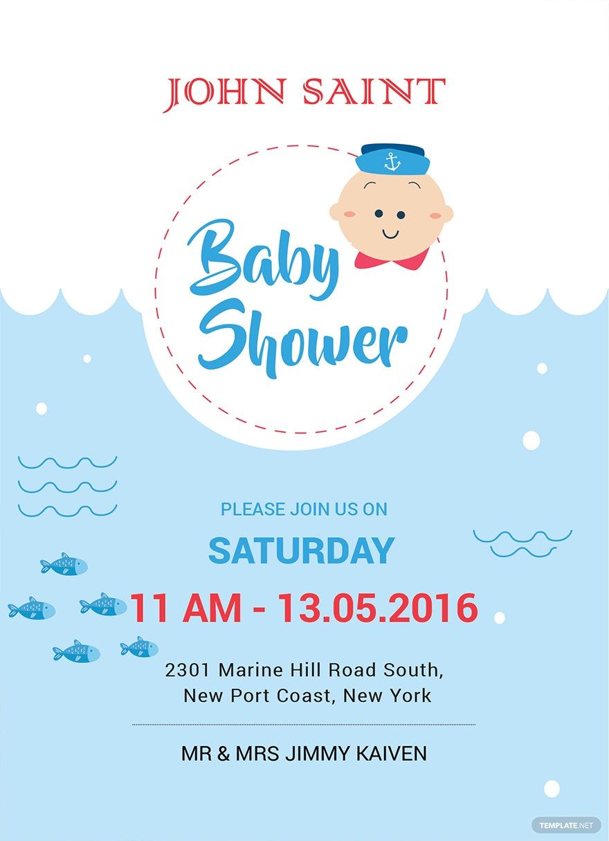 Couples Baby Shower Invitation Template in Word, Illustrator, PSD, Apple Pages, Publisher