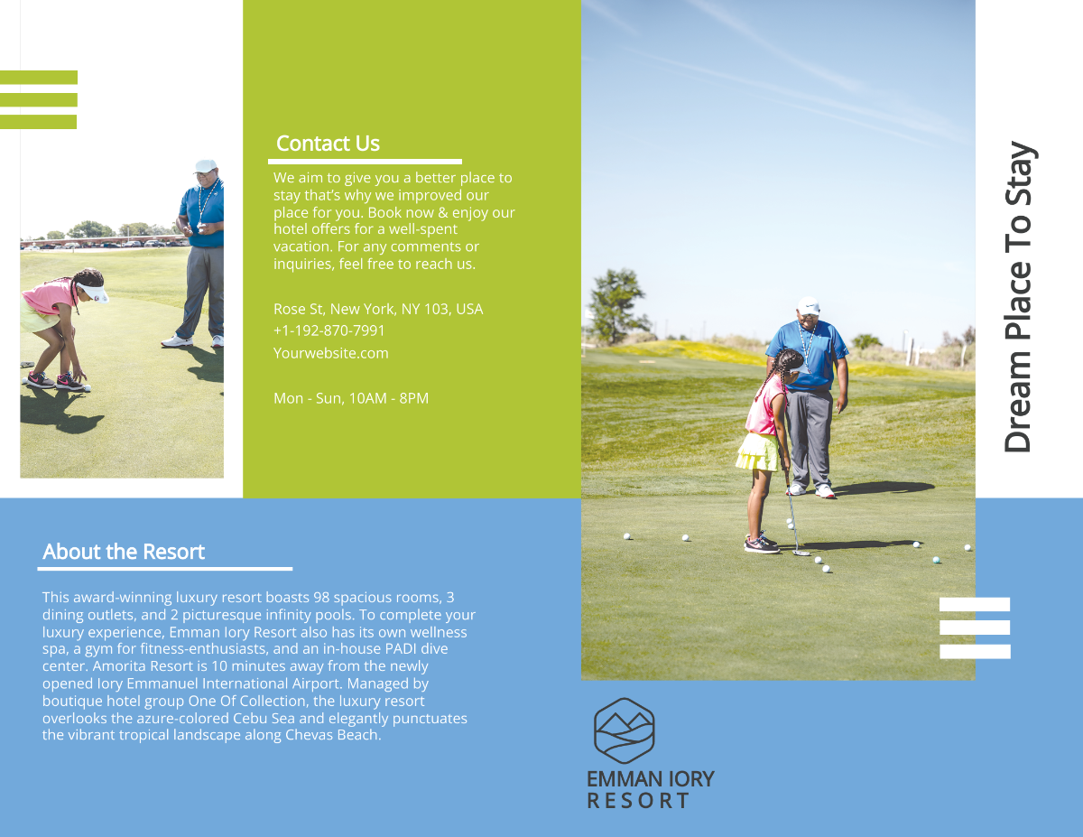 Golf Resort Bi-Fold Brochure Template