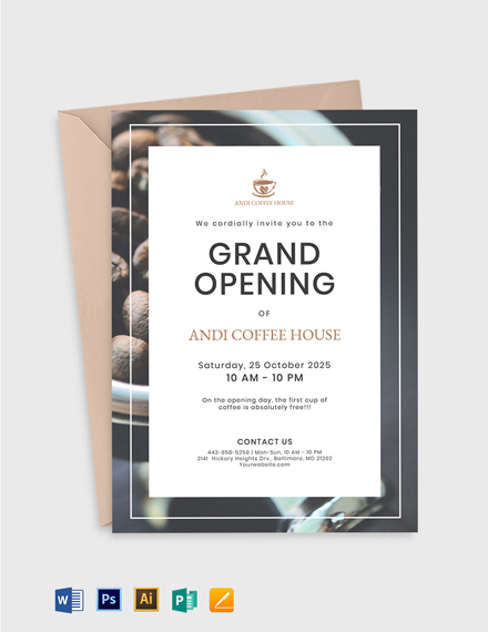 Business Opening Invitation Template - Word | PSD | Apple Pages