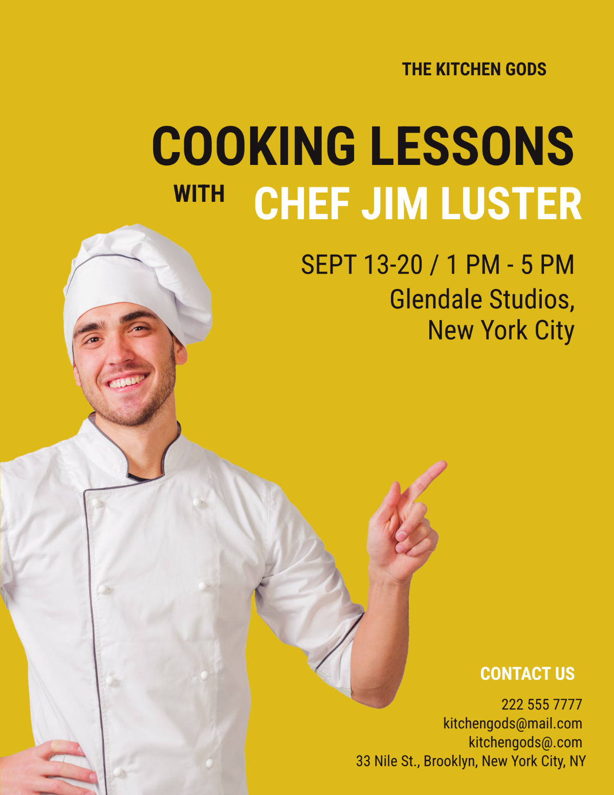 Chef Cooking Lessons Flyer Template - Edit Online & Download