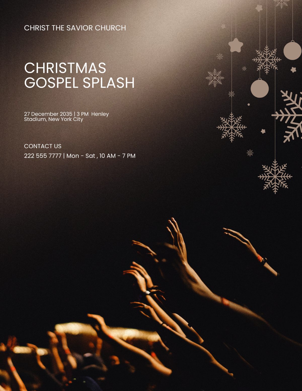 Christmas Gospel Splash Church Flyer Template - Edit Online & Download