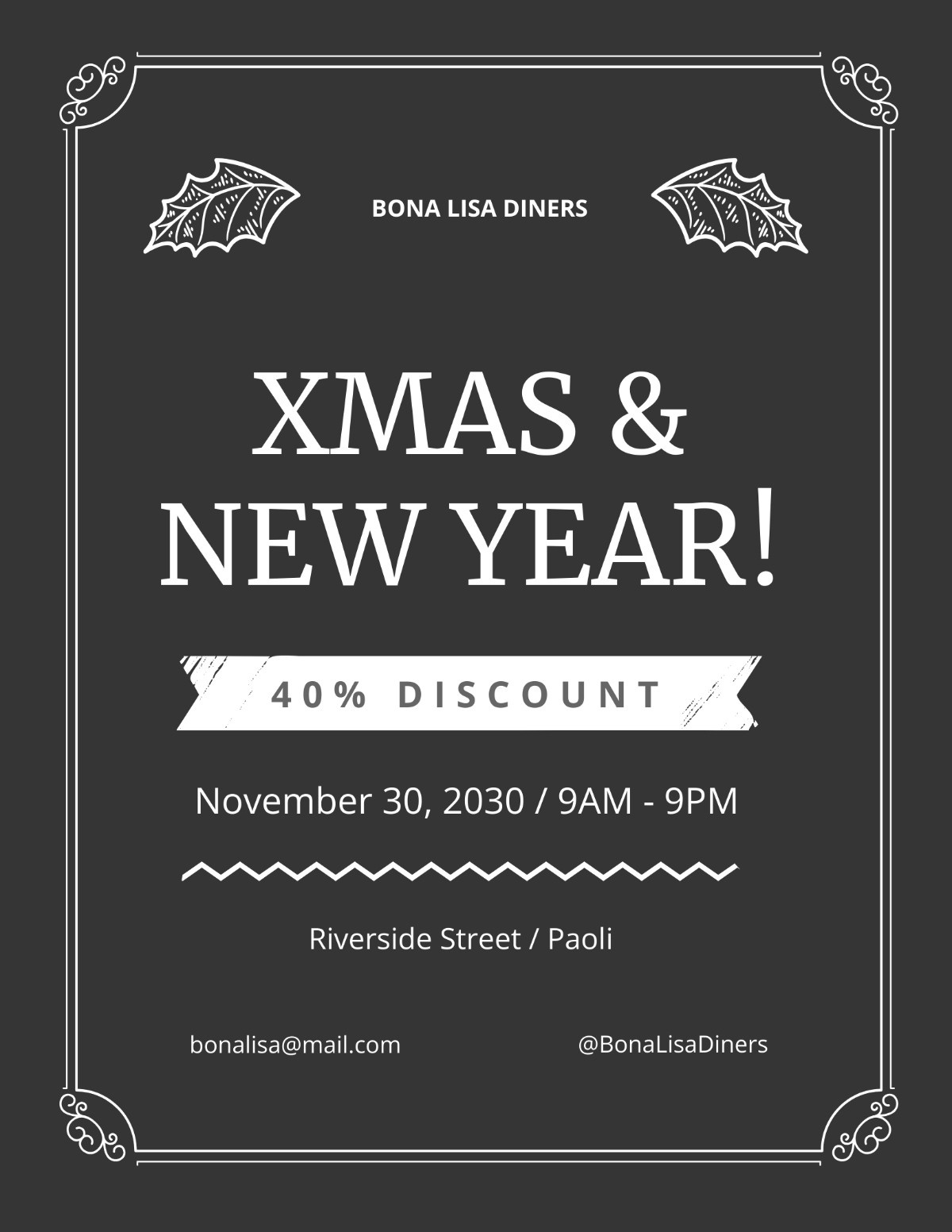 Christmas New Year Chalk Flyer Template - Edit Online & Download