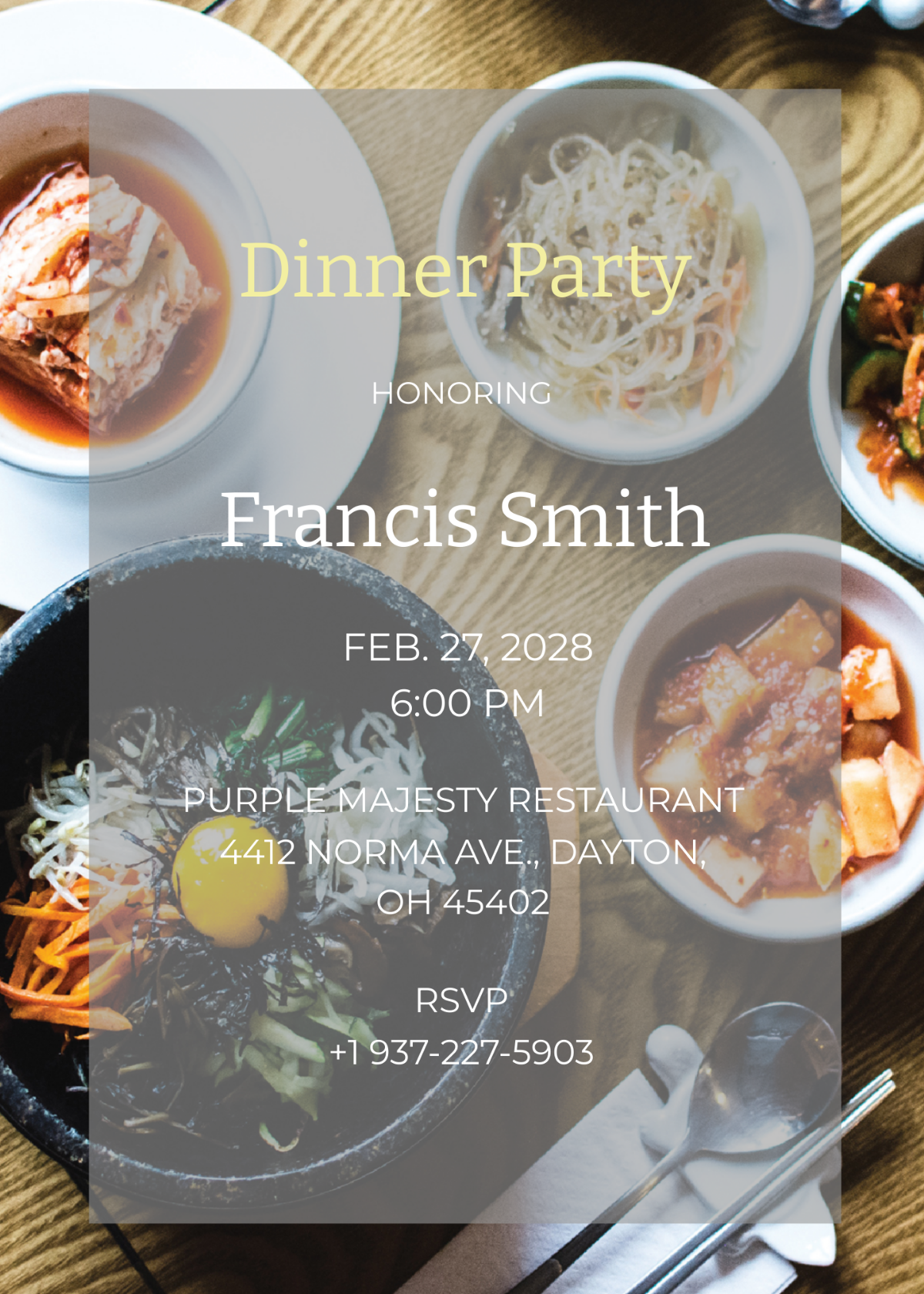 Free Dinner Party Invitation Template