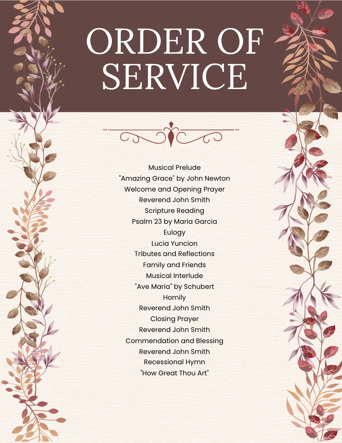 Free Double Sided Memory Funeral Flyer Template to Edit Online
