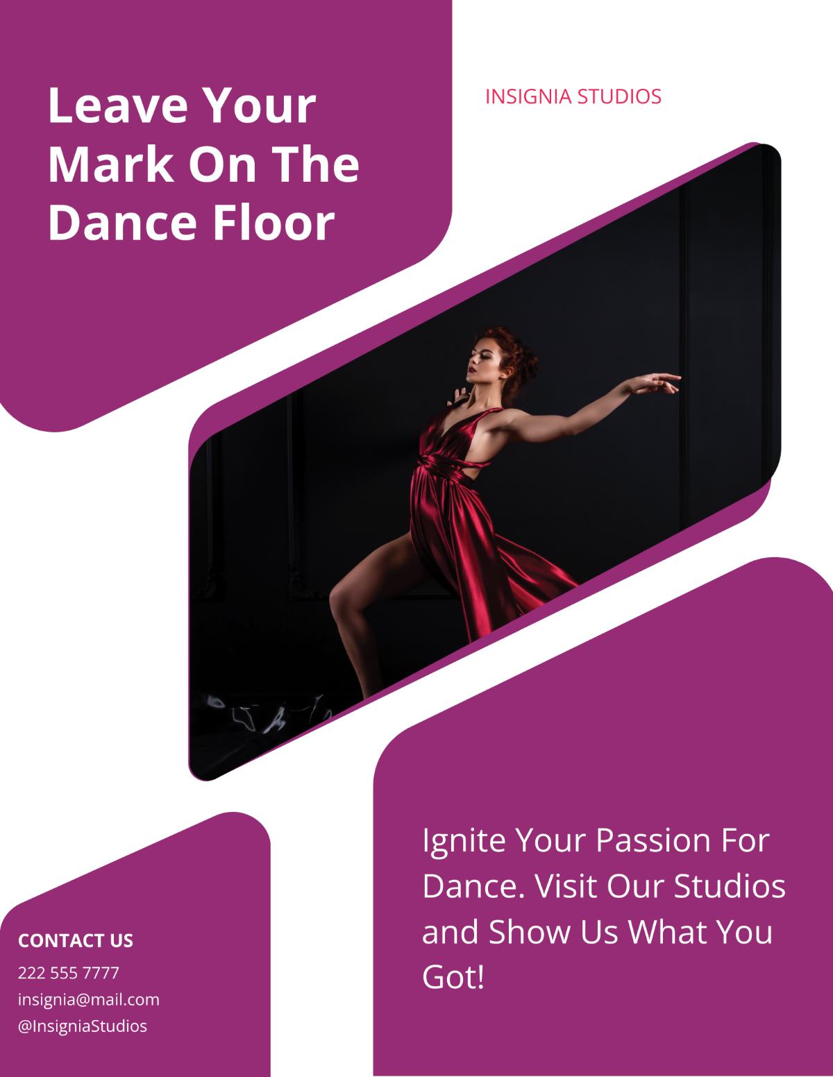 Insignia Dance Studio Flyer Template - Edit Online & Download