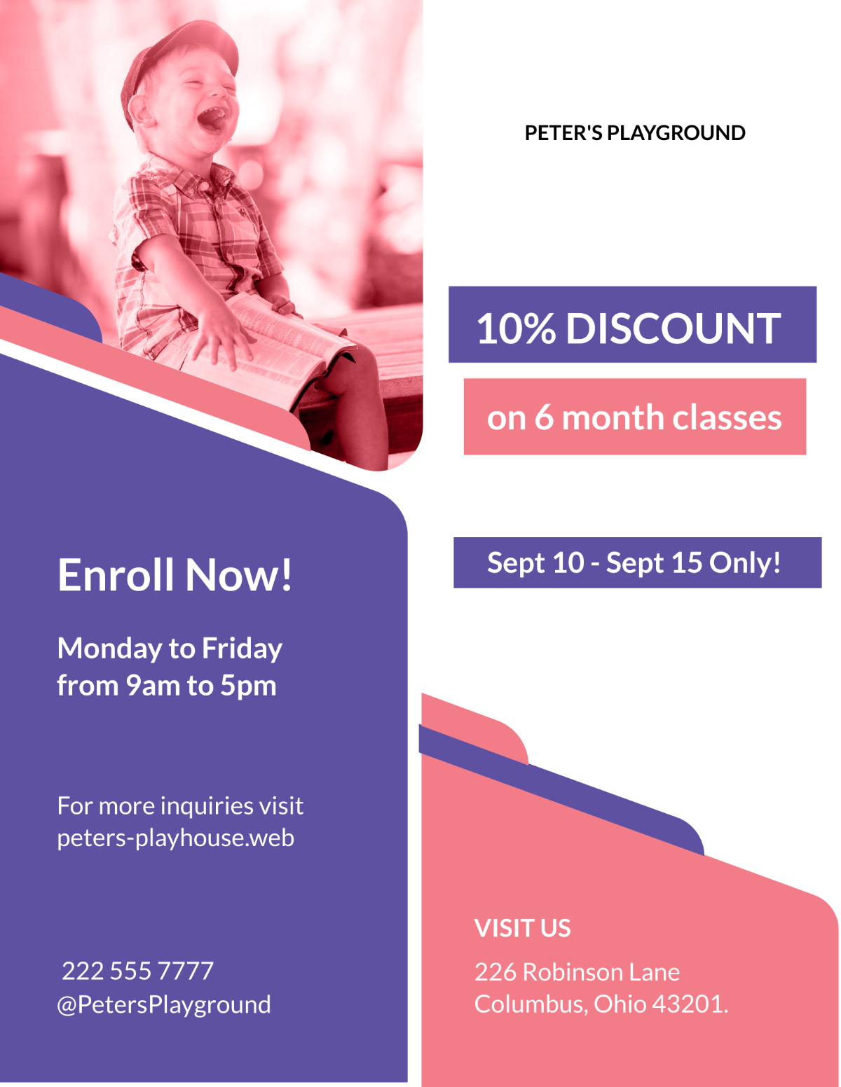 Peter's Playhouse Flyer Template - Edit Online & Download