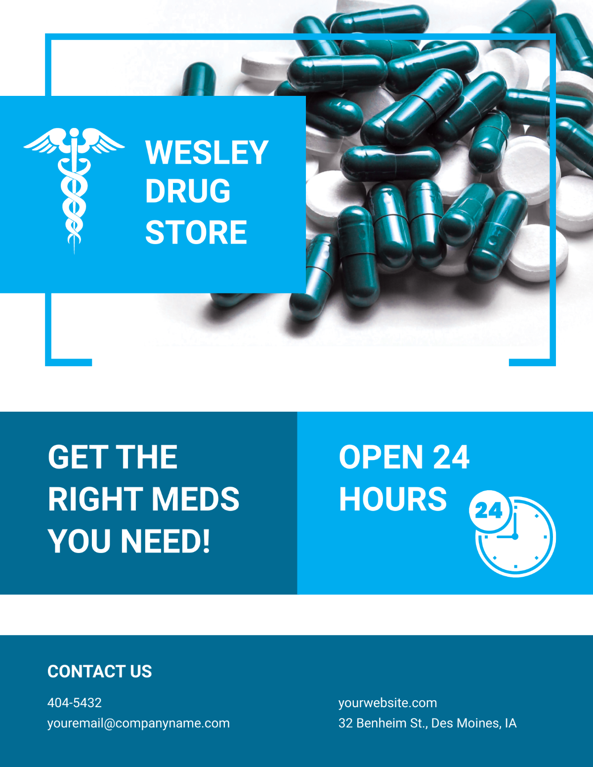 Pharmacy and Drug Store Flyer Template