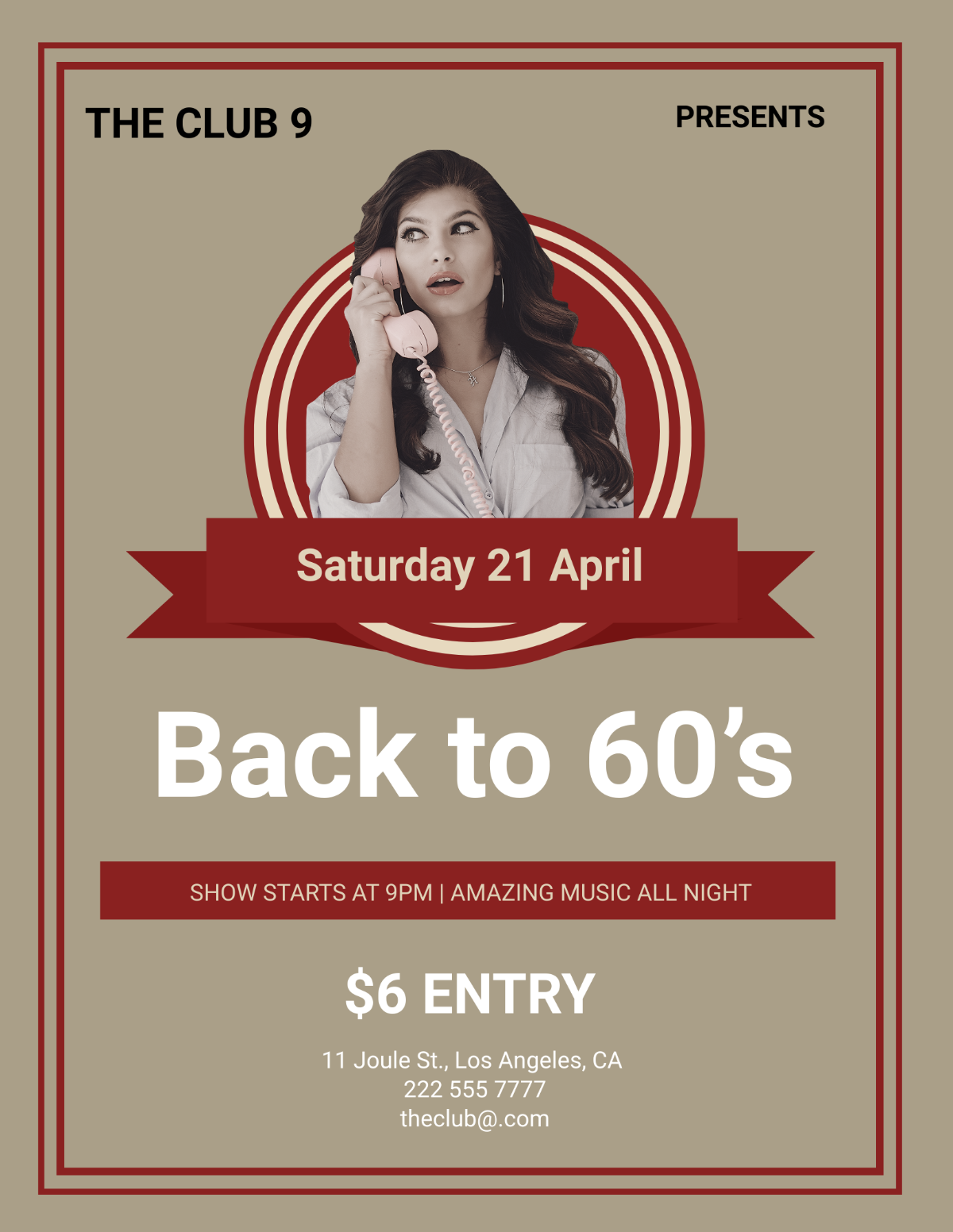 Retro 60 Flyer Template - Edit Online & Download