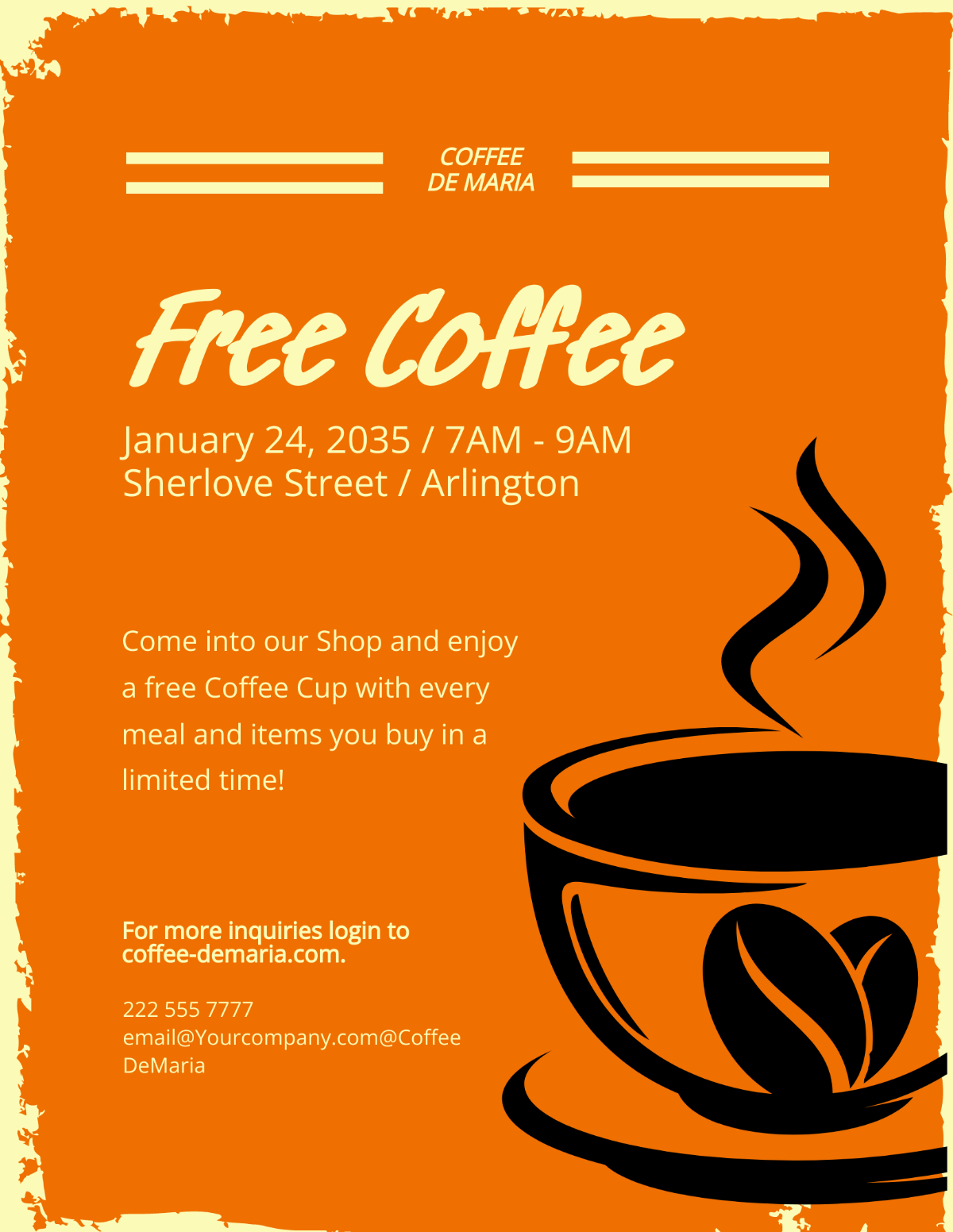 Free Retro CoffeeShop Flyer Template