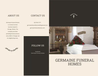 Free Blank Acknowledgment Funeral Bi-Fold Brochure Template to Edit Online