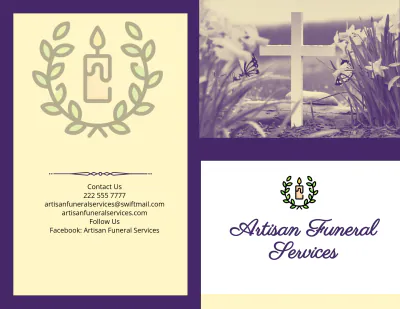 Free Christian Loving Memory Funeral Bi-Fold Brochure Template to Edit Online