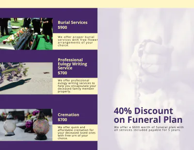 Free Christian Loving Memory Funeral Bi-Fold Brochure Template to Edit Online