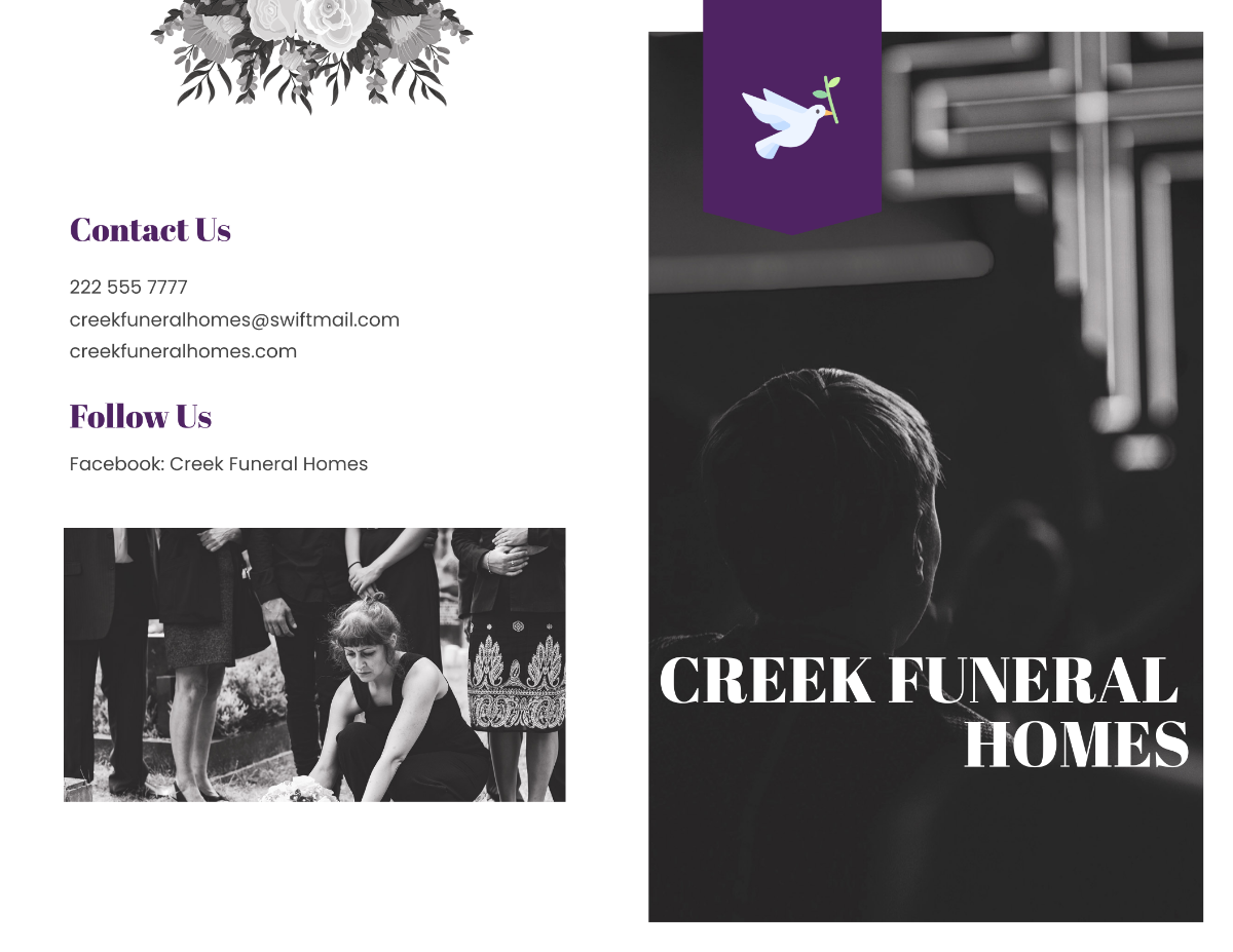 Funeral Home Bi-Fold Brochure Template - Edit Online & Download