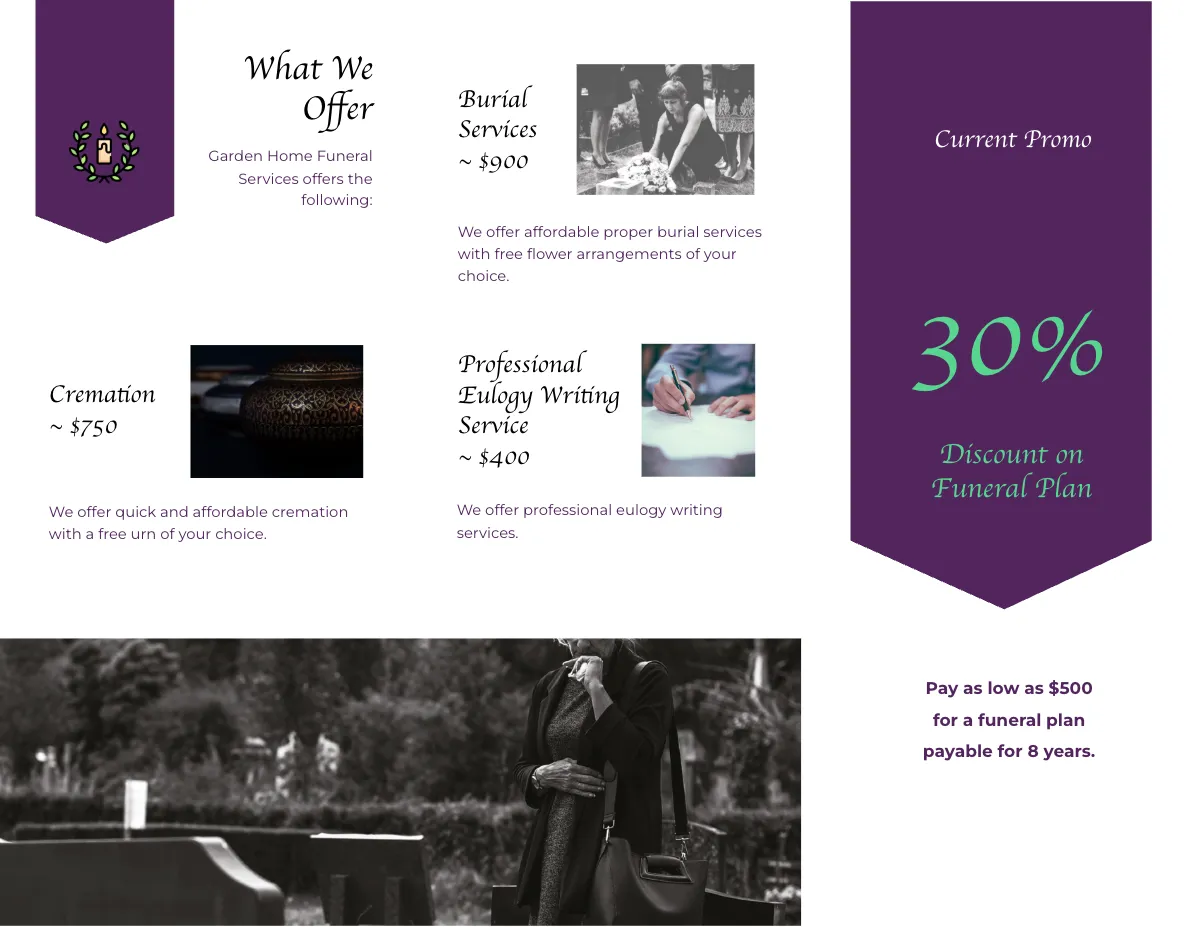 Free Funeral Home Tri-Fold Brochure Template to Edit Online