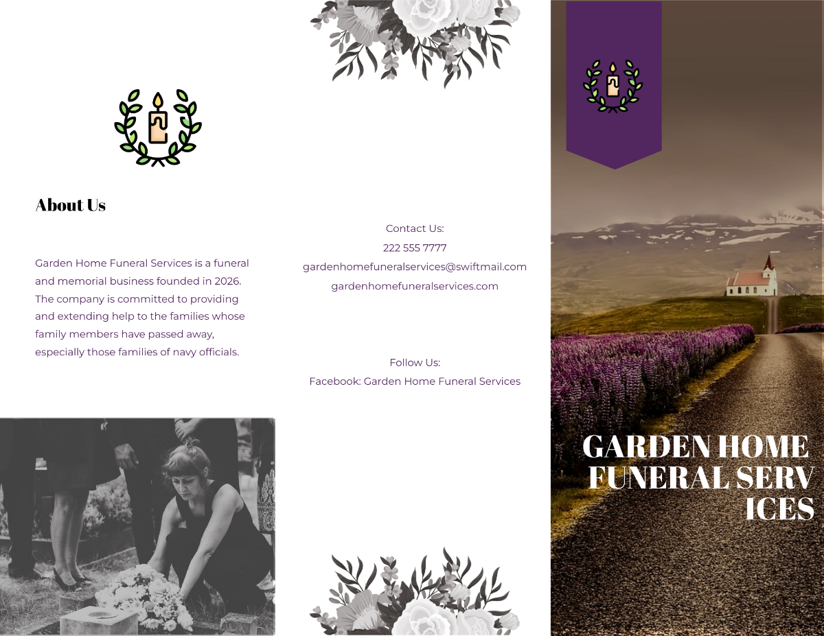 Funeral Home Tri-Fold Brochure Template - Edit Online & Download