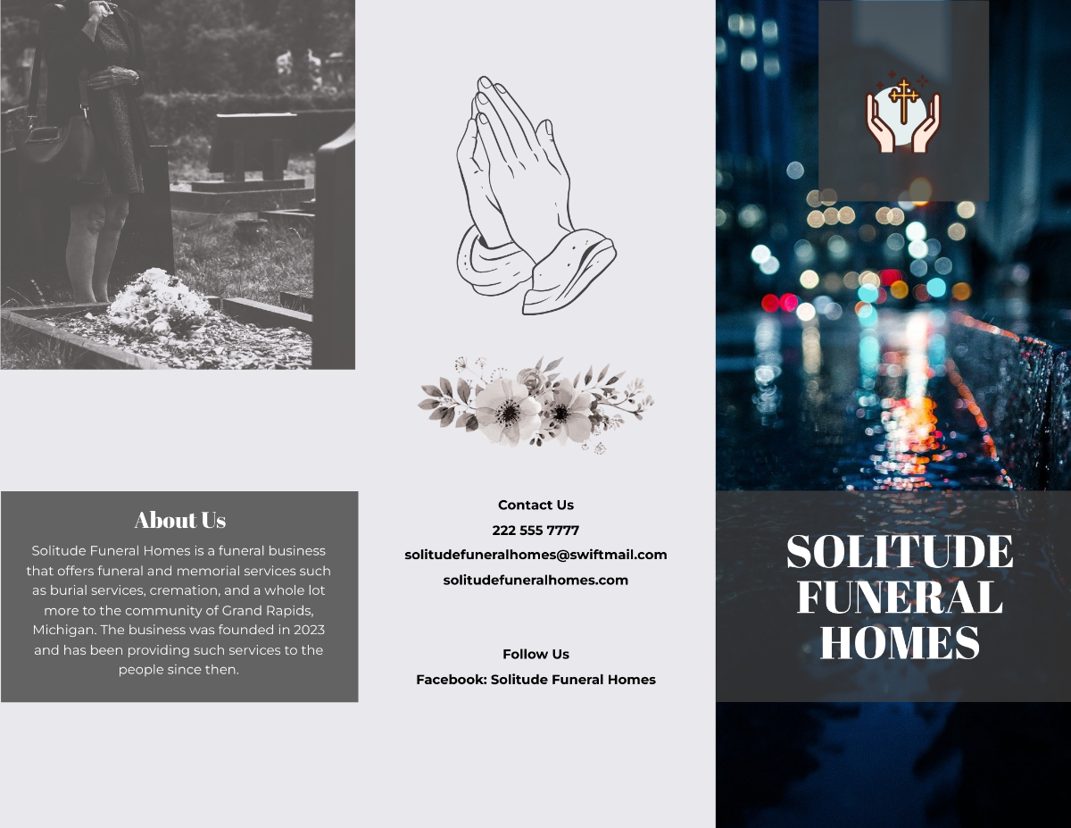 Funeral Home Sales Tri-Fold Brochure Template - Edit Online & Download