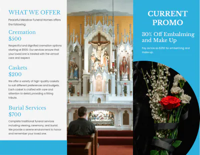 Free Funeral Parlor Tri-Fold Brochure Template to Edit Online