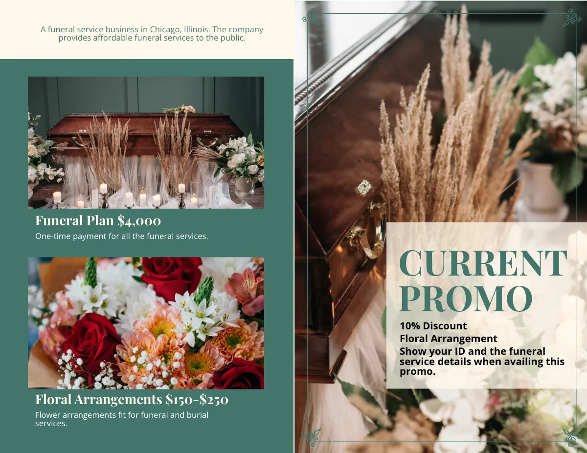 Free In Loving Memory Funeral Bi-Fold Brochure Template to Edit Online